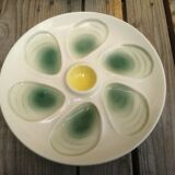 Set of 4 plates with oysters yellow and green salins décor