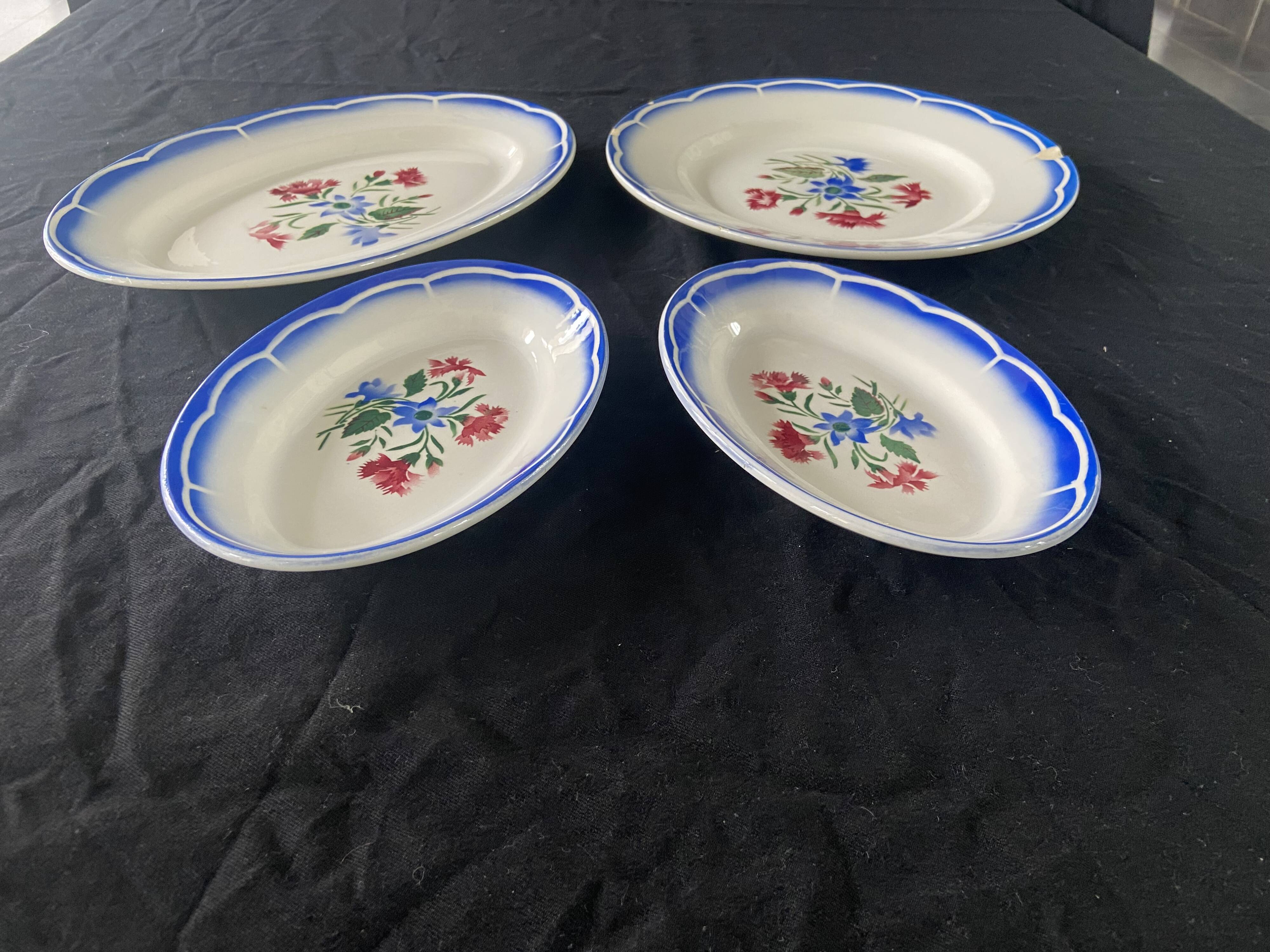 Série de 4 plats Digoin Sarreguemines "Elorn"