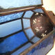 Lanterne orientale électrifiable verre bleu ciselé vintage 44cm