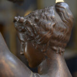 Statue de jardin en fonte 1900 " femme au tambourin"