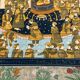 Large Persian painting on silk - large decorative hanging - scene of