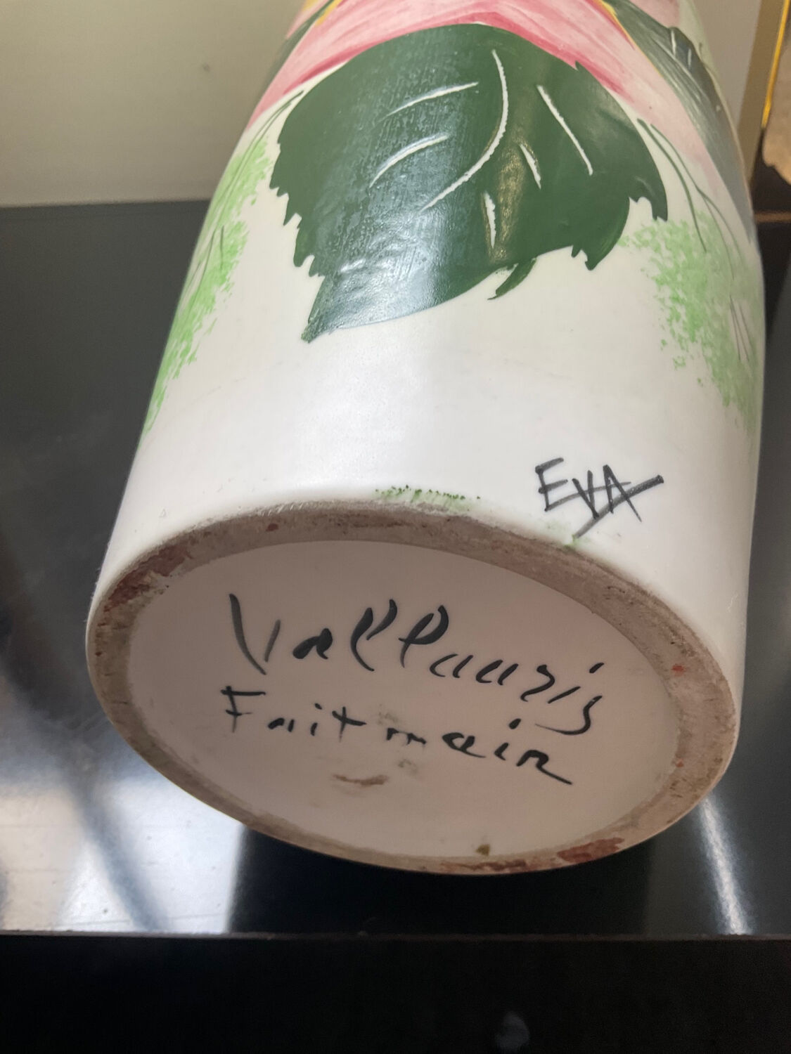 Vintage ceramic vase from Vallauris signed