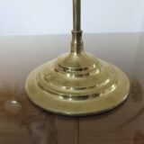 Art Nouveau style lamp, Vianne glassware and brass