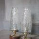 Pair of vintage lamps, bedside lamps, oblong glass globe lamps
