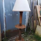 Turned wood and rope floor lamp in the Charles Dudouyt style