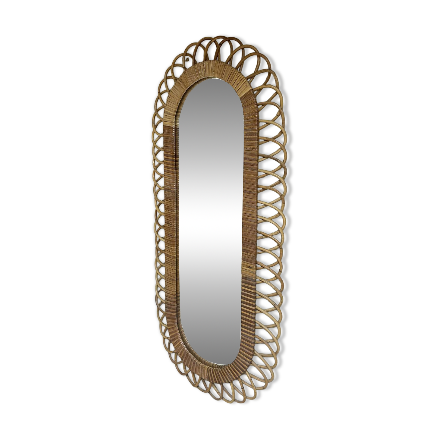 Vintage rattan mirror