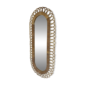 miroir rotin vintage
