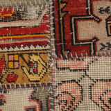5x8 Handknotted Red Turkish Patchwork Rug, 242x173Cm