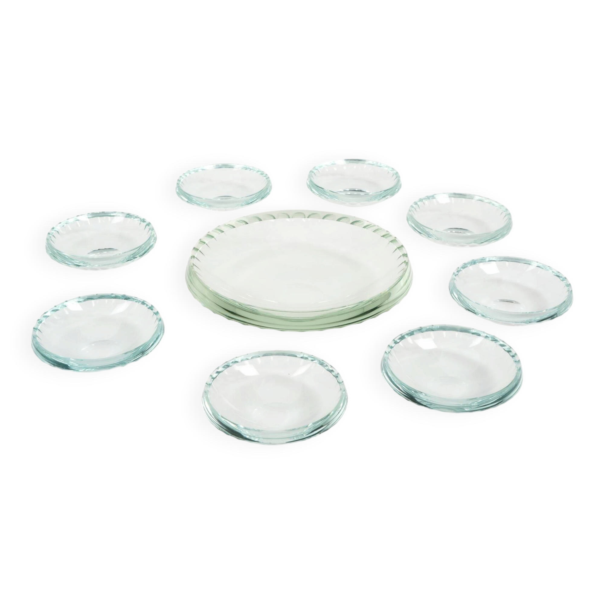 Coupelles en verre citrin Art Déco vers 1930