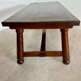 Old brutalist farm table designed by George Robert in pine from the 70s