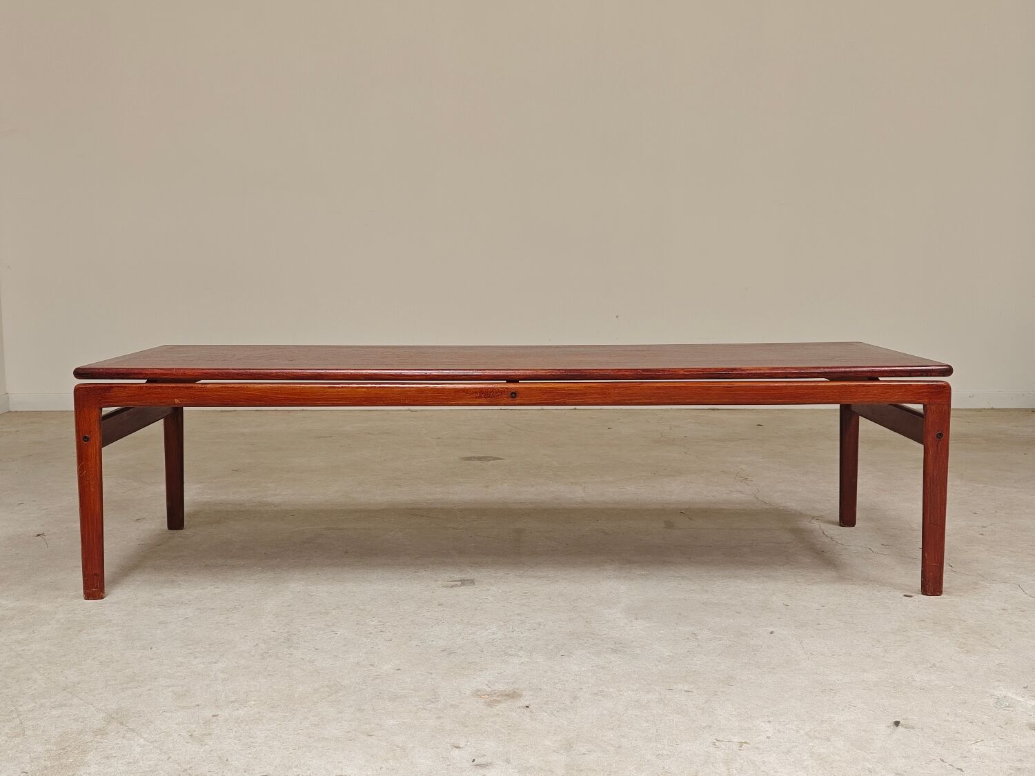 Large Scandinavian teak coffee table Trioh 1960