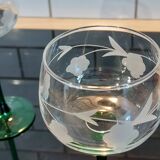 6 Alsace wine glasses art deco decor polished glass