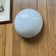 Ceiling light or half-moon wall sconce 20 cm white opaline glass 1960s 1970s