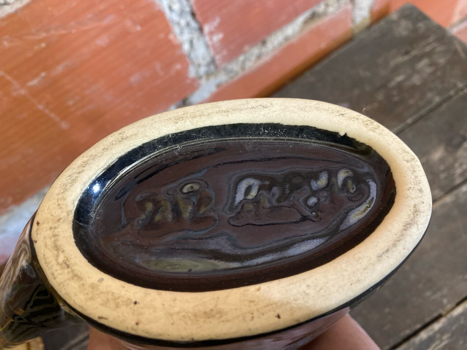 Vintage ceramic flower vase alphonse mouton watering can