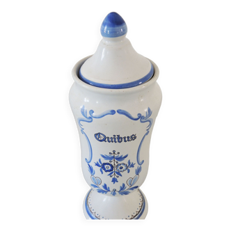 Apothecary pot Quibus in moustiers decoration hand painted