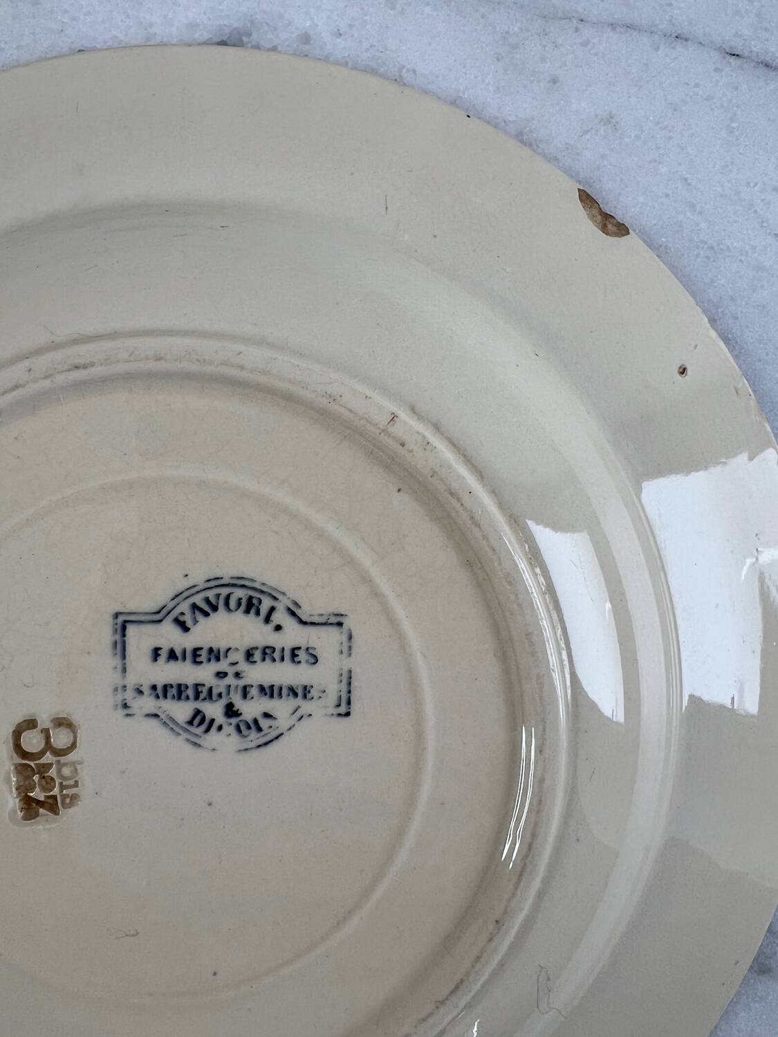 Assiette creuse terre de fer Sarreguemines Digoin Favori