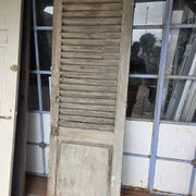 Old fir shuttered door