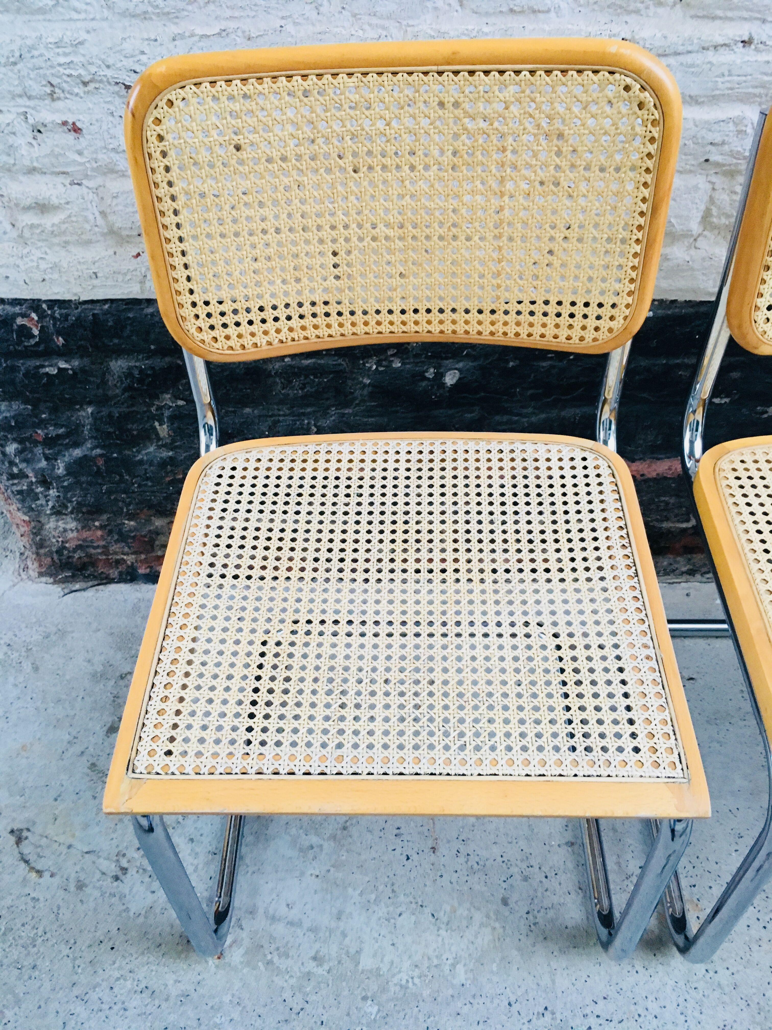 Set of 4 chairs model cesca B32 by Marcel Breuer