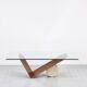 1990s Italian Cattelan 'Valentino' Walnut And Travertine Table.