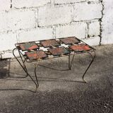 Table basse vintage en fer forgé de Mettlach, années 50