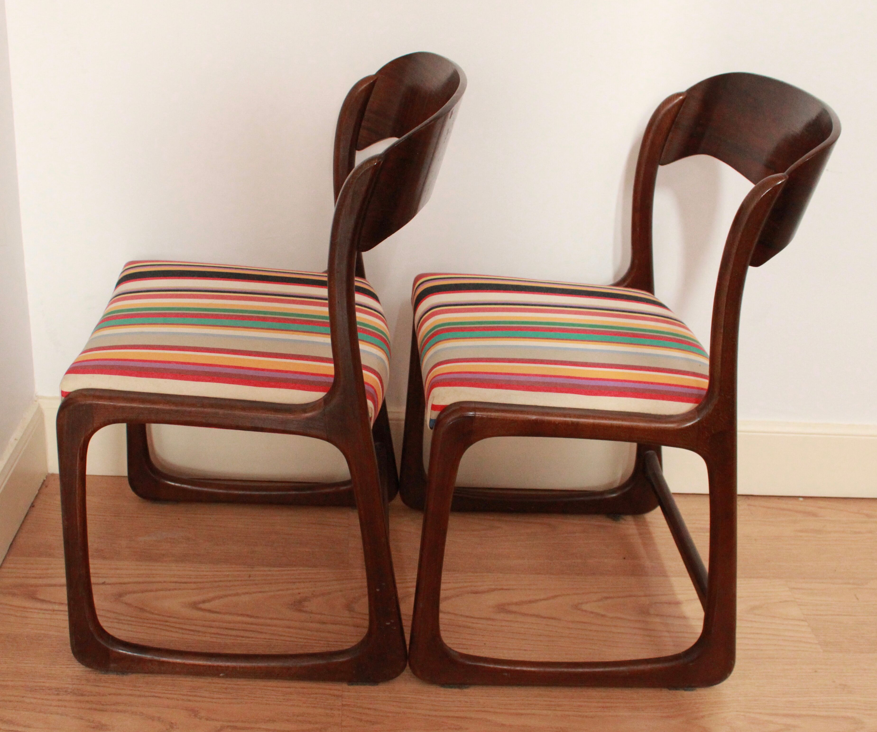 Pair of two chairs sled baumann