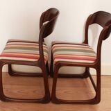 Pair of two chairs sled baumann