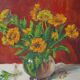 Huile sur toile "Les soucis"
