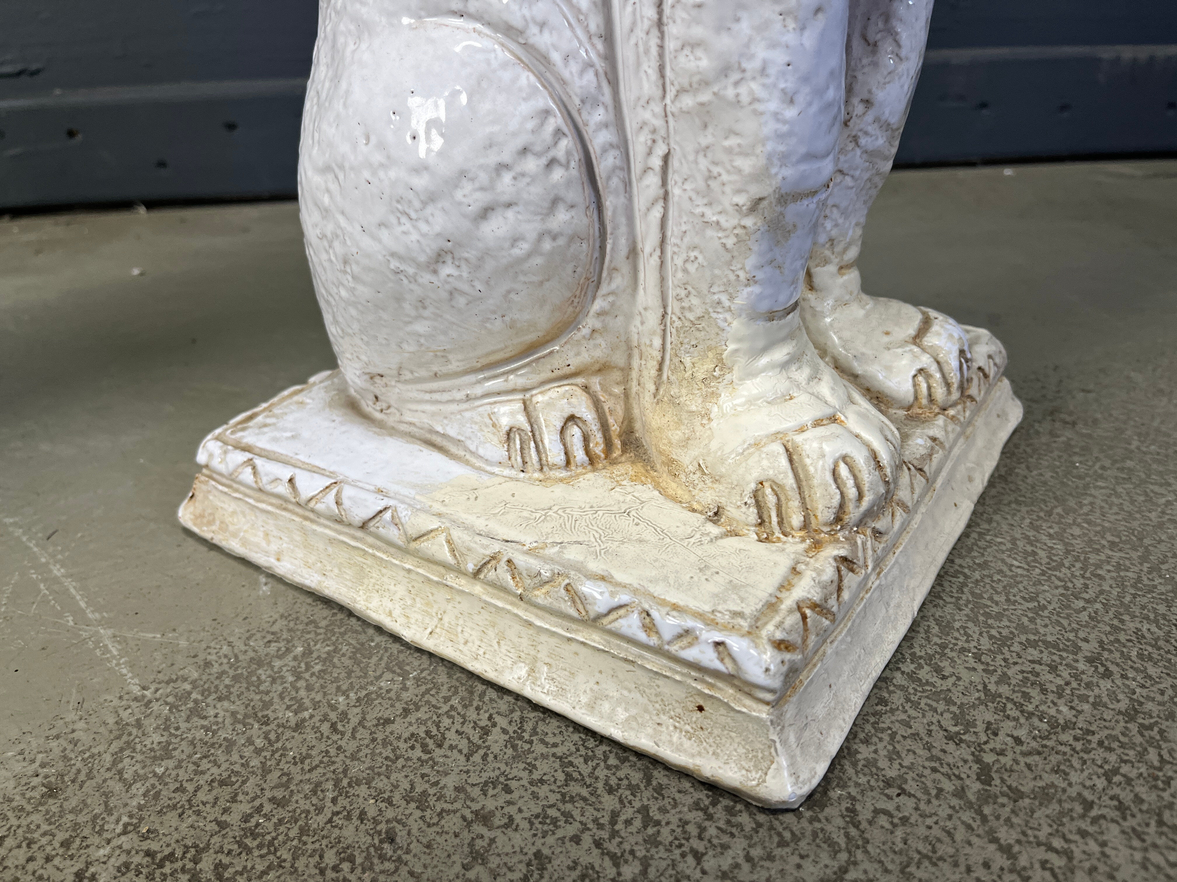 Pair of Renaissance style terracotta lion sculptures, 1950s