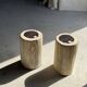 Table d'appoint en bois pétrifié, écorce blanche