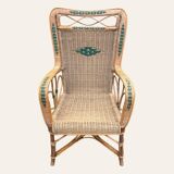 Fauteuil en rotin osier, 1950