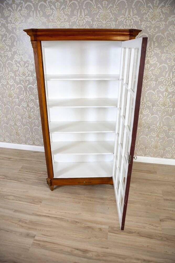 Mid-20th Century Single-Leaf Beech Display Cabinet, 1940s