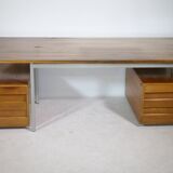Mid-Century Behr Desk in Walnut with 2 Drawer Containers, Germany, 1970s