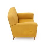 Yellow fabric armchairs, 1950s, set of 2