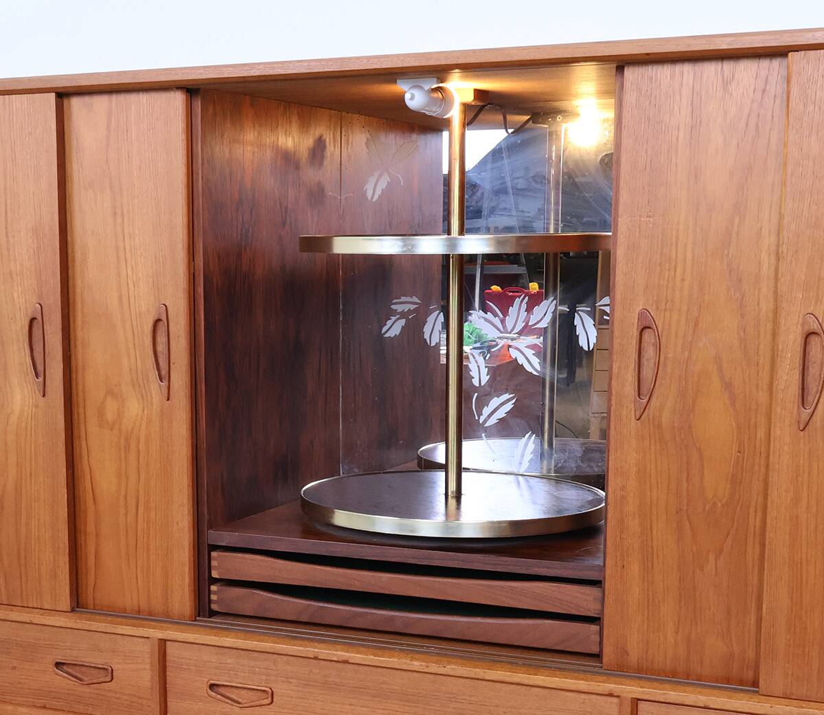 Vintage Danish Highboard with bar section, 1960s