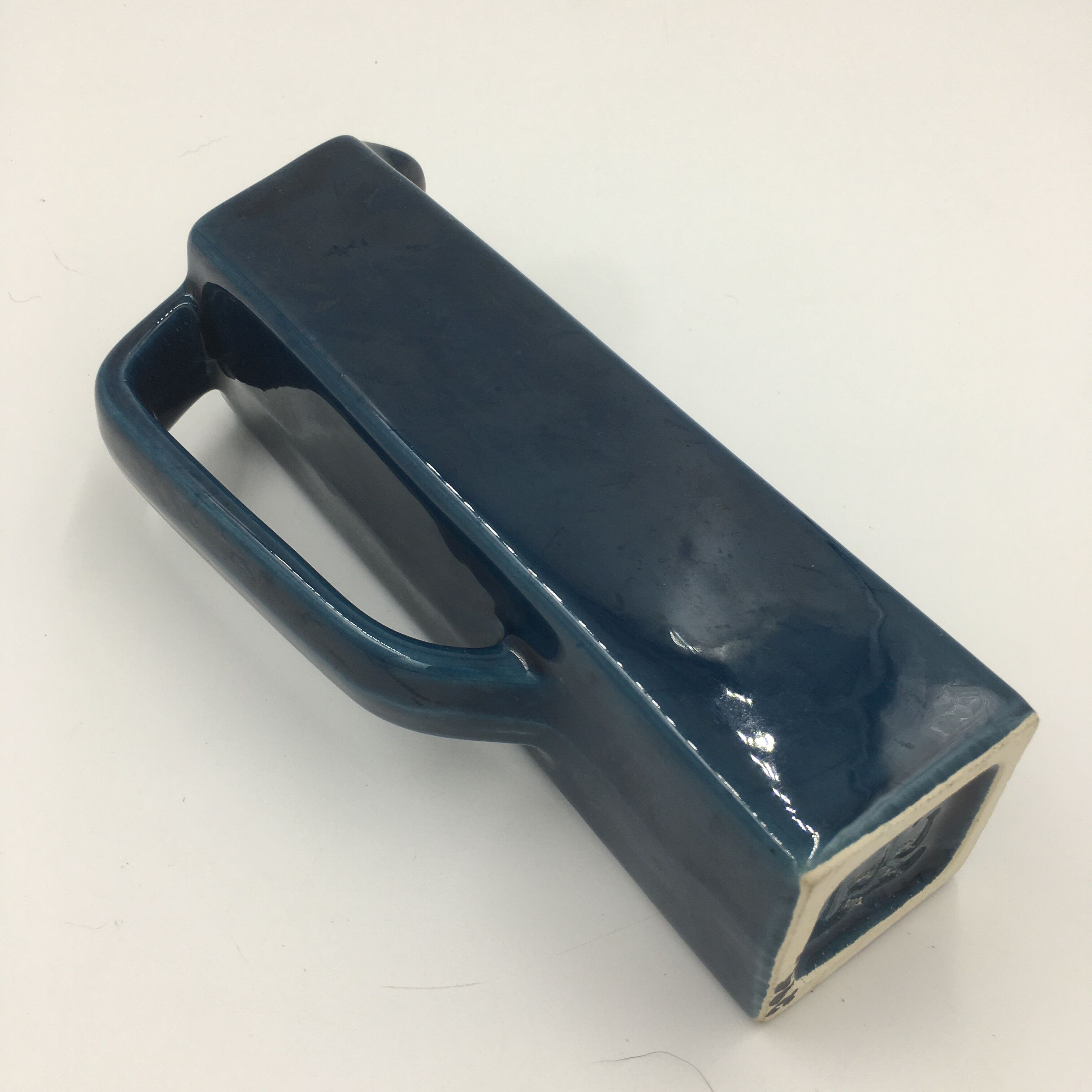Square blue ceramic jug