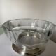 Vintage salad bowl in cut crystal and silver-plated metal