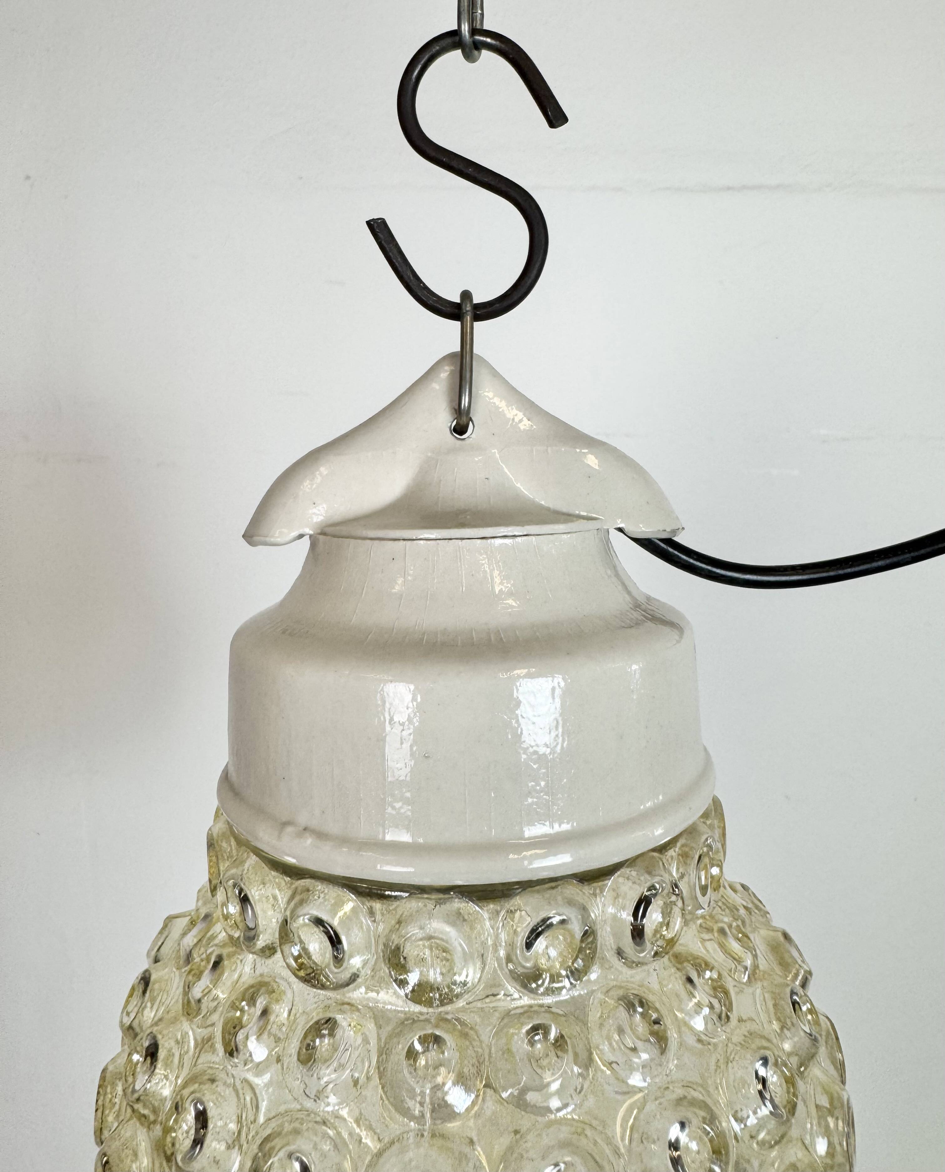 Vintage White Porcelain Pendant Light, 1970s