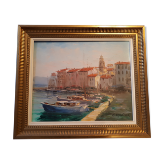Tableau port de Martigue huile