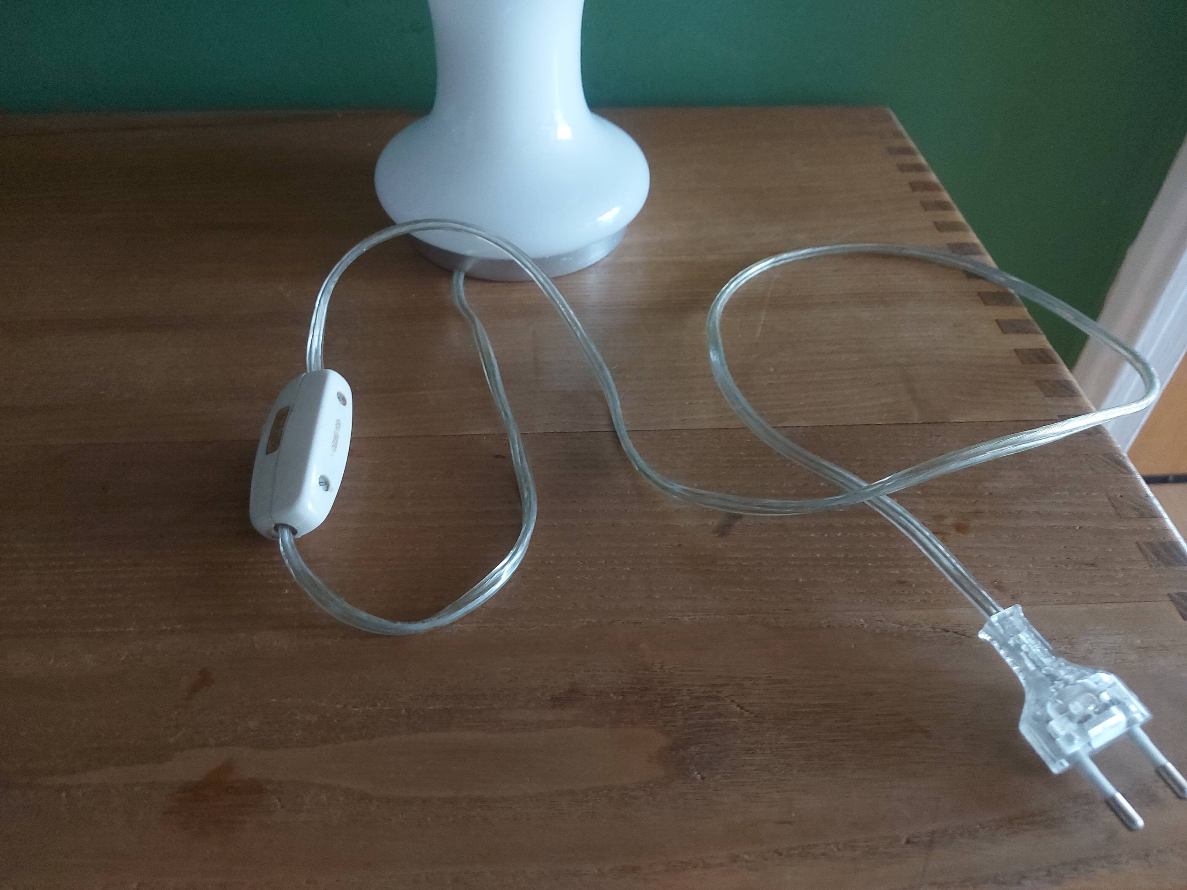 Mushroom lamp peill putzler in white opaline 60'S