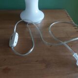 Mushroom lamp peill putzler in white opaline 60'S