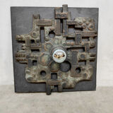 Vintage brutalist ceramic wall sconce lamp Brakelman & Becker 'Sculpture'