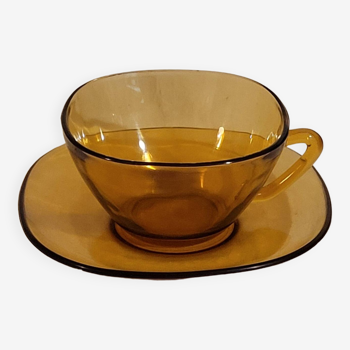 Grande tasse et sa soucoupe vereco - vintage