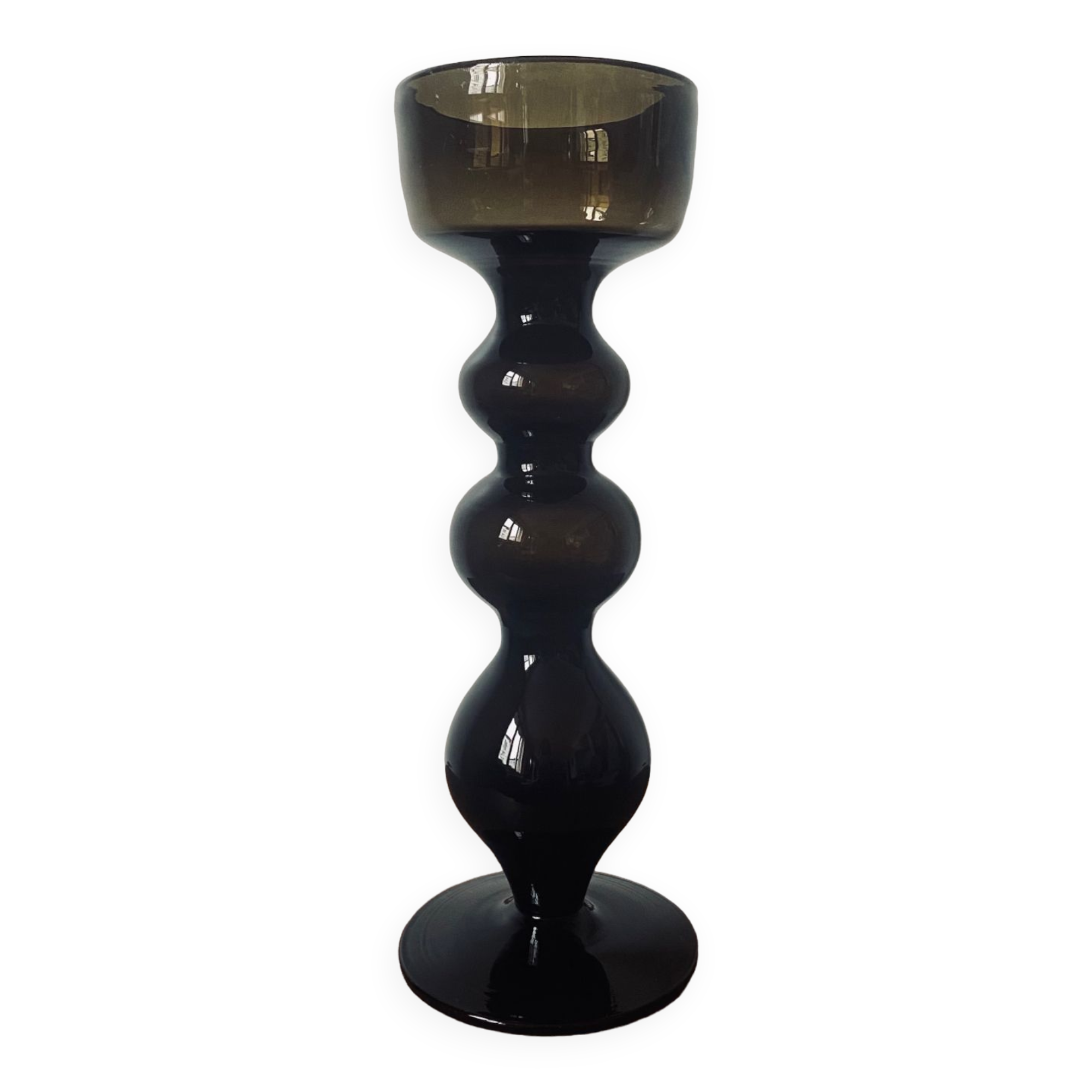 Black smoked glass vase