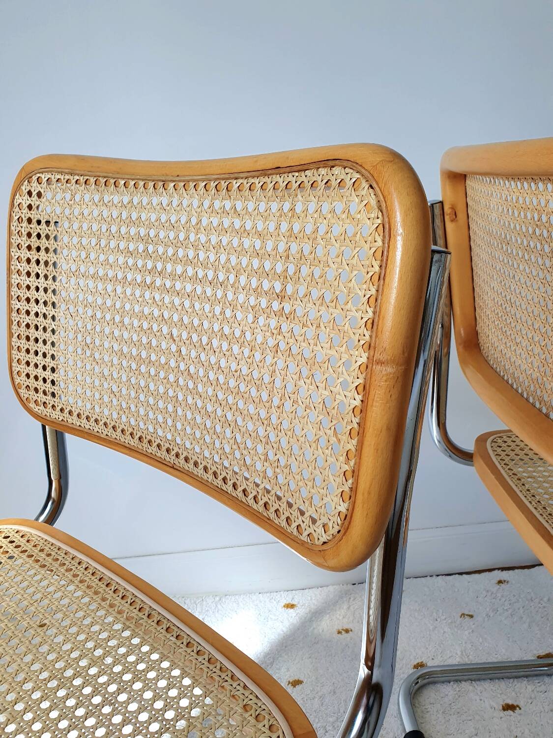 Pair of B32 Marcel Breuer cane chairs