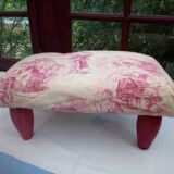 Pouf, footstool toile de jouy