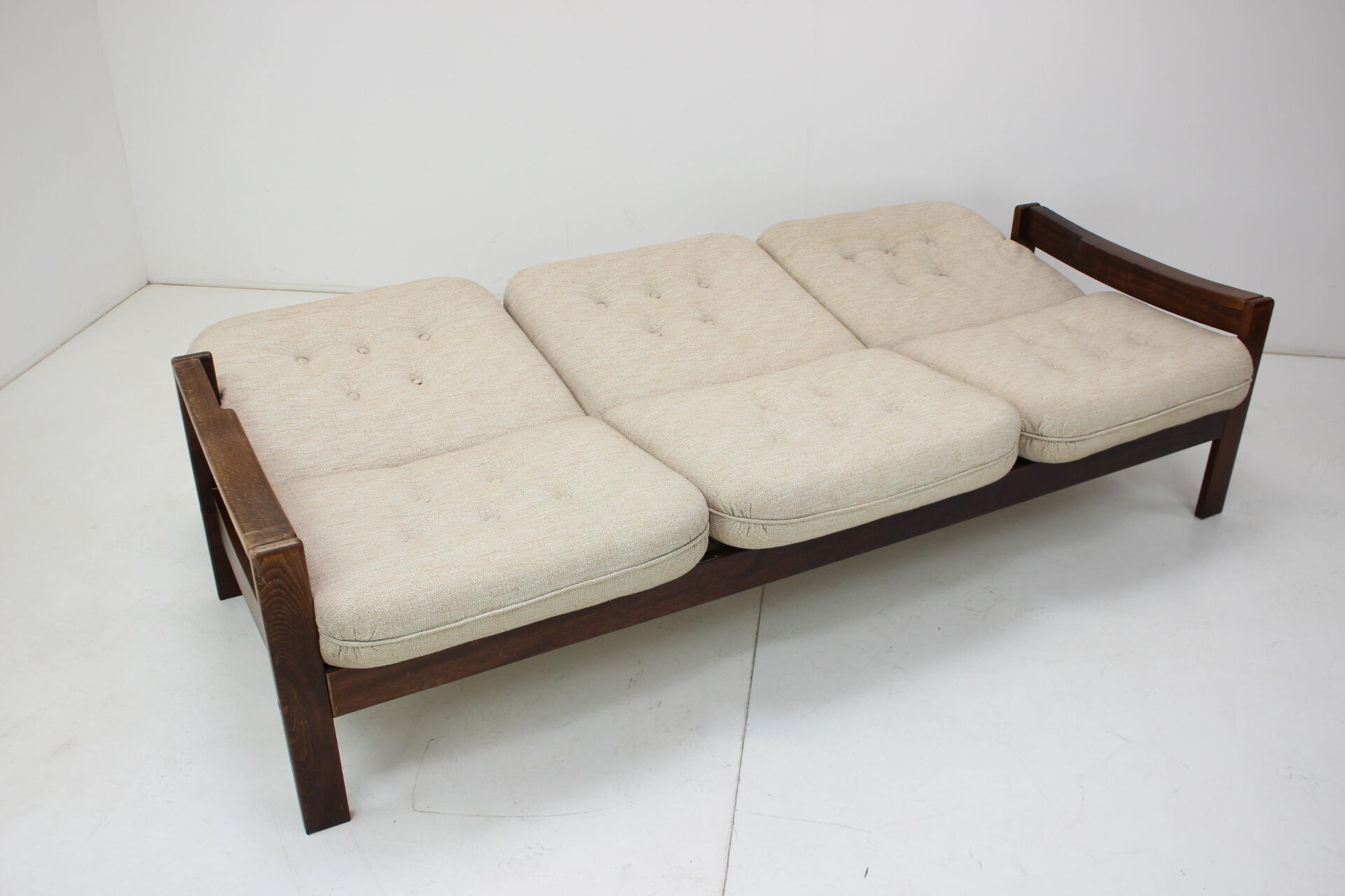 1980s three seater adjustable sofa / leda lux, czechoslovakia
