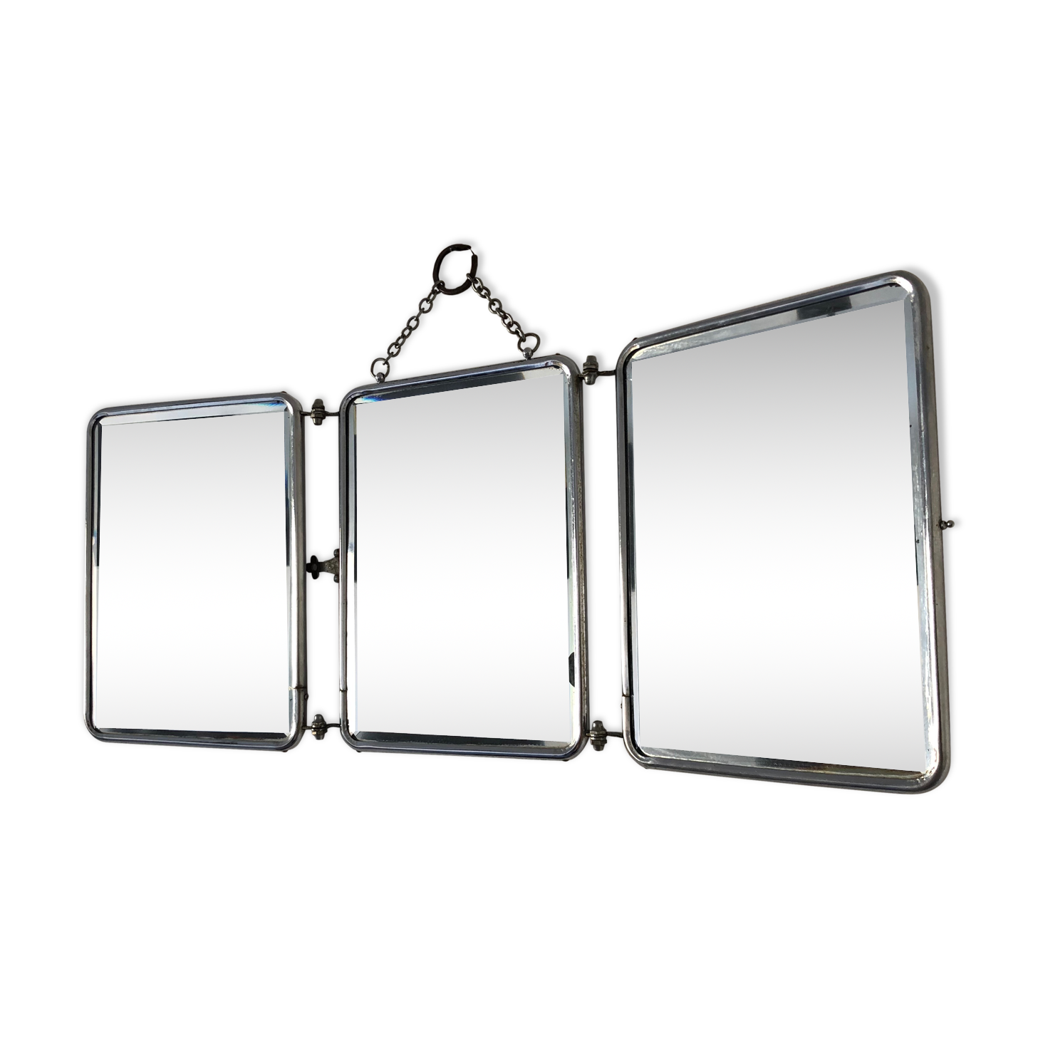 Mirror triptych barber strawberry 25 x 60 vintage 1930