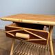 Rattan bedside tables in the style of Audoux Minet.