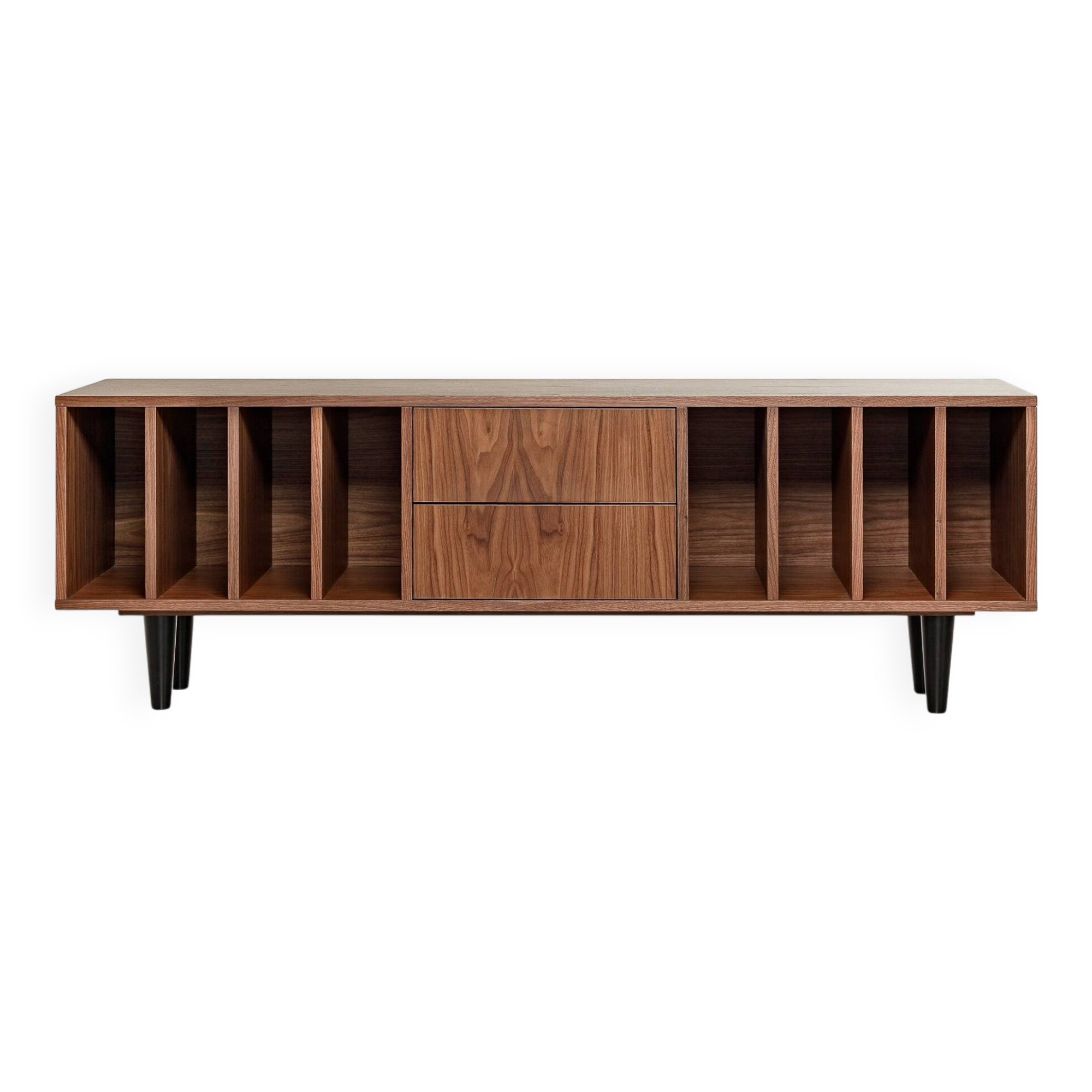 Vinyl Record Storage Cabinet Walnut "Nolana"