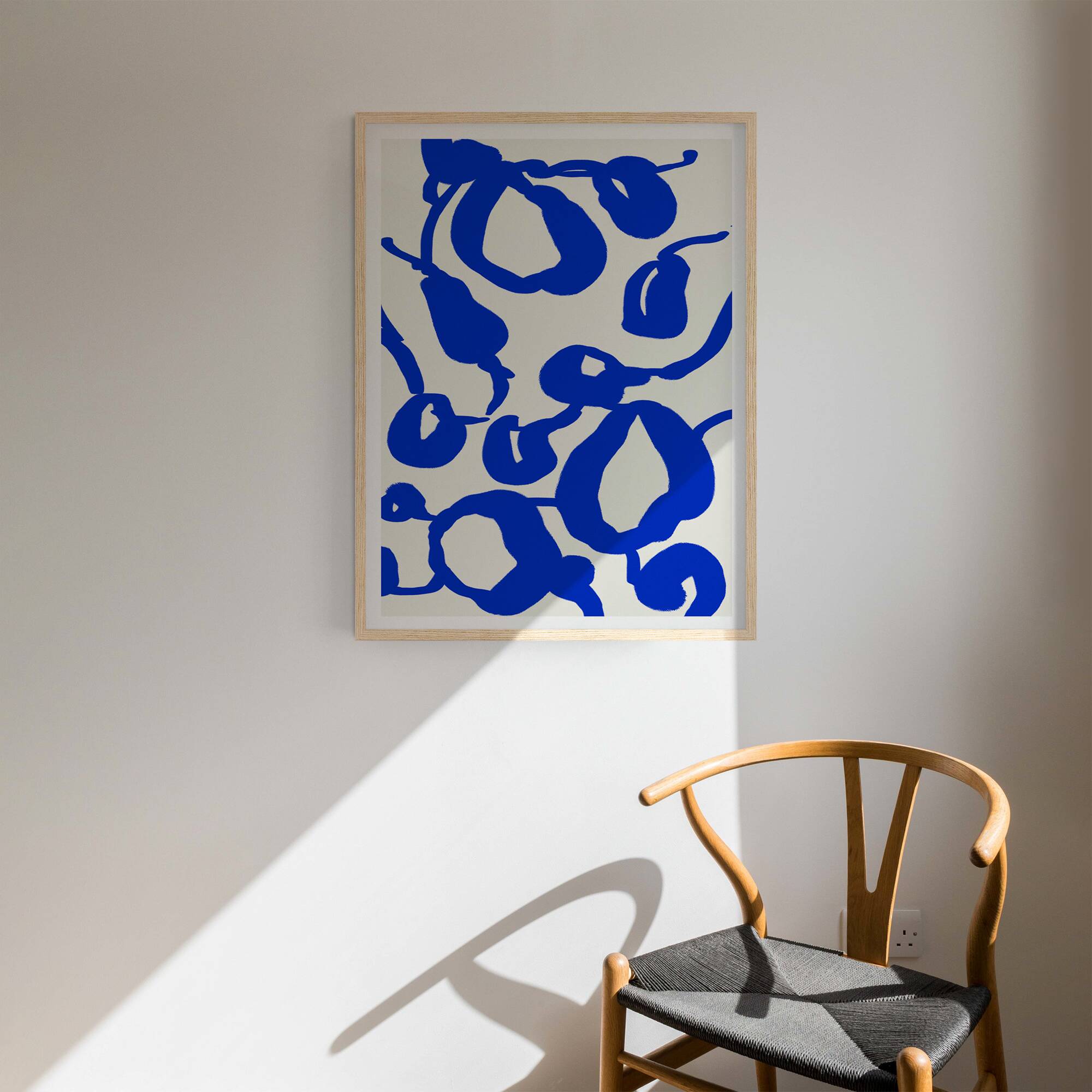 Abstract blue composition giclee print